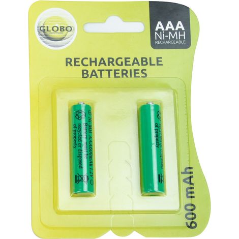 Globo Akkubatterien NiMH Micro AAA 1,2 Volt 2-er Pack