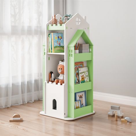 4-Tier Castle Kids Rotating Bookshelf (1/3)