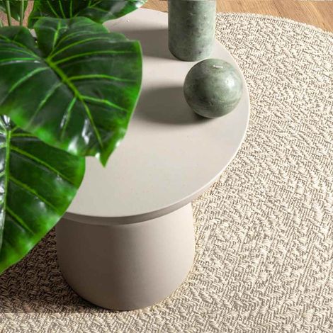 Tapis ZIZUR crème Ø 160cm aspect de jute intérieur et extérieur (1/5)