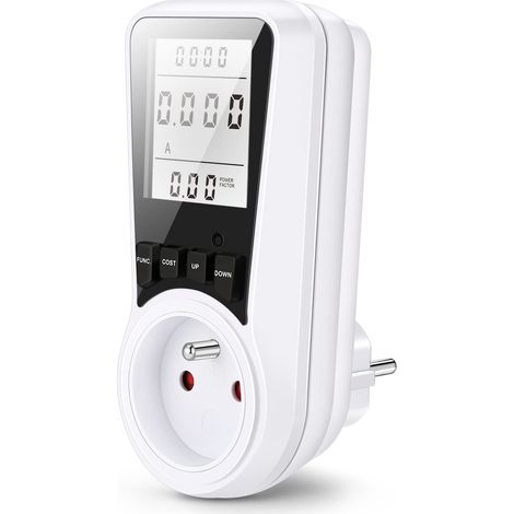Wattmètre Prise Compteur d'Énergie, Prise Consommation Electrique avec 7 Modes Surveillance et Écran LCD Rétroéclairé, Mesure Consommation Electrique pour Économie d'Energie, Puissance Maximum 3680W (1/5)