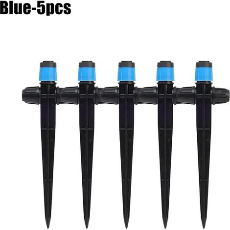 (Bleu - Lot de 5) Arroseur à dispersion polyvalent, arroseur automatique à 8 trous, goutteur à pointes, pour serres et jardins. (1/5)