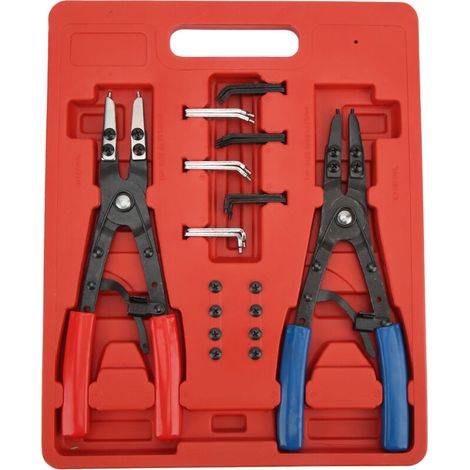 Generic Jeu de Pinces à Circlips, Pinces à Circlips Robustes pour Outil de Réparation Automobile, à Intérieures/extérieures Universelles en Métal pour les Travaux de Roulements et de Freins.