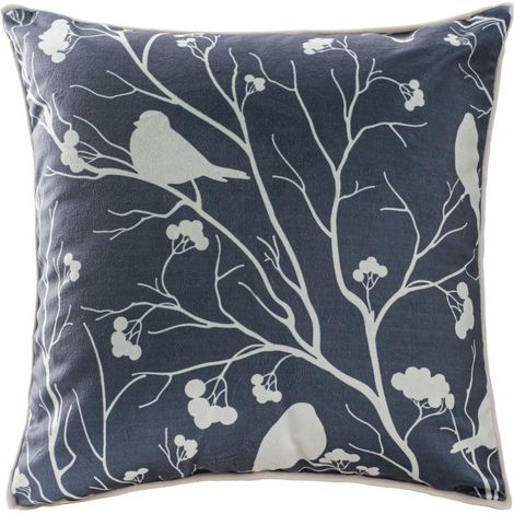 Federa decorativa 43x43 cm in morbido velluto con bordino color nero Rowanberry (1/2)