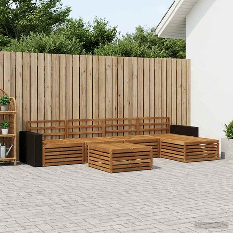 vidaXL Outdoor-Sofagarnitur 6 pcs Natur 79 x 79 x 37 cm (1/5)