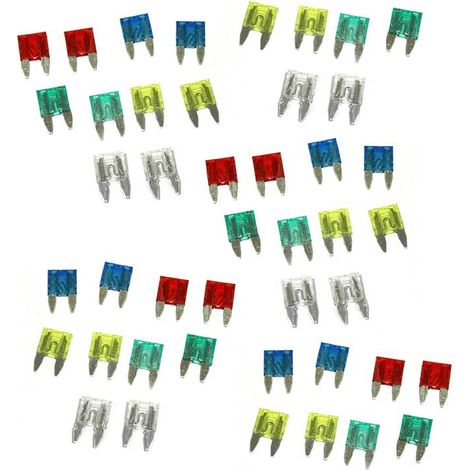 Oc-Pro – Assortiment de mini fusibles 2A à 30A – 50 fusibles enfichables – Protection circuits électriques – Compatibles appareils domestiques