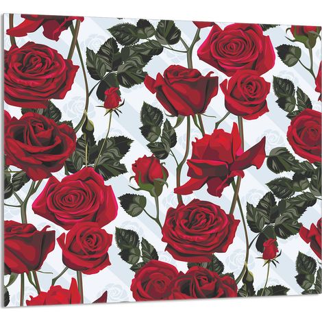 Panneau de verre POUR la cuisine 65x60 Roses (1/5)