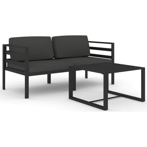 Maison Exclusive - 3-tlg. Garten-Lounge-Set mit Kissen Aluminium