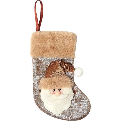 Chaussettes De Noël - Sachet En Tissu Avec Clochette Mélodique - Pour Décoration De Cheminée Porte Arbre De Noël - Lot De 3 (1/5)