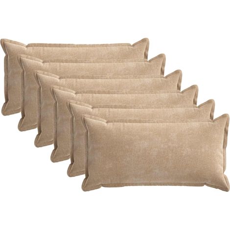 vidaXL Housse de coussin 6 pc HOUTEN Taupe 40 x 80 cm Tissu Chenille