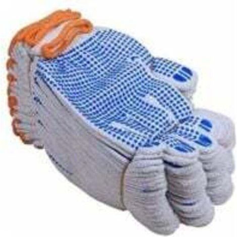 12 pairs of white cotton work gloves for factory and garden work (1/4)