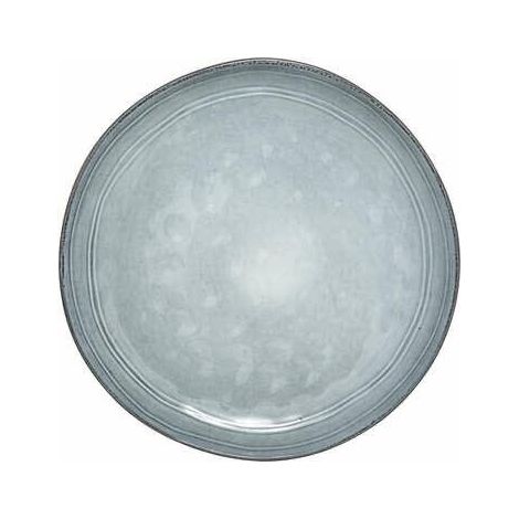 Assiette en grès 22 cm bleu fleuri élégant