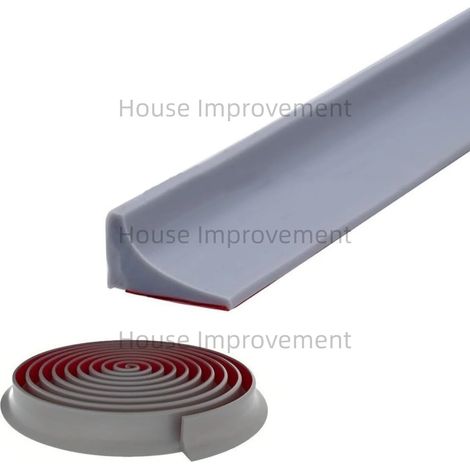 (Grey-250cm)Kitchen Threshold Water Dam Self Adhesive Silicone Waterproof Barrier Bathroom Shower Water Stopper Guard for Dry Wet Separation (1/4)