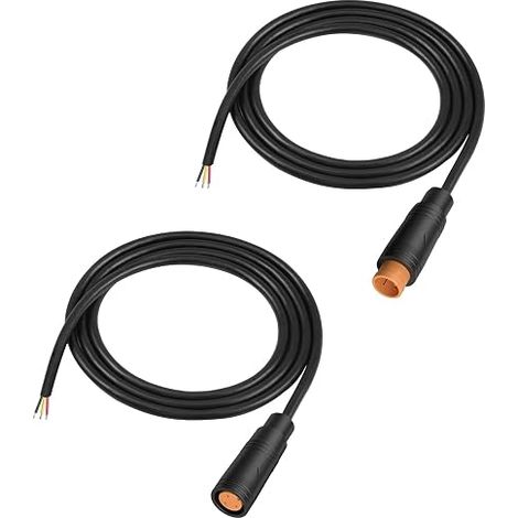 RUNCCI-YUN Waterproof Extension Cable Connector 2 Pin for Electric Bike Socket Cable Female and Male 2 Pin Connector Cable for Electric Bike Lighting, DIY Bike Projects (1/5)