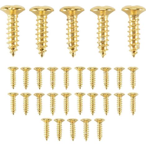 30 vis de plaque de protection dorées neuves pour guitare électrique Strat/Tele (1/5)