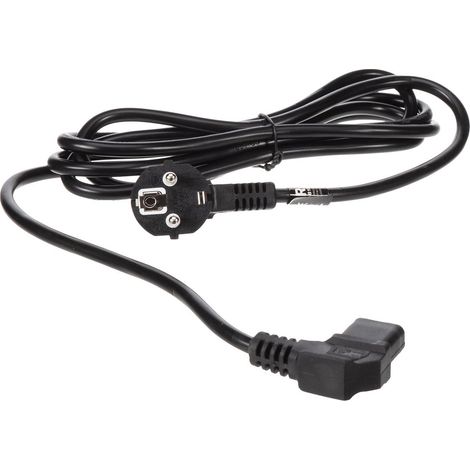 Perel Netzkabel, H05VV-F 3G1, 2.5 m, 10 A/230 V, 2500 W, Typ E/F 90° auf C13, für innen, PVC, schwarz (1/4)