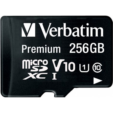 Verbatim microSDXC Card 256GB Premium Class 10 U1 - Extended Capacity SD (MicroSDHC) (44087)
