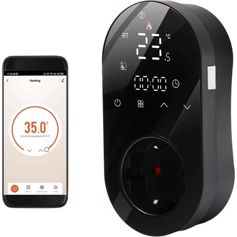 Digitales WLAN-Thermostat (16 A) mit Tuya-App-Steuerung, 5+1+1-Zeitplan (6 Perioden), Heiz-/Kühlfunktion und LED-Anzeige (1/5)