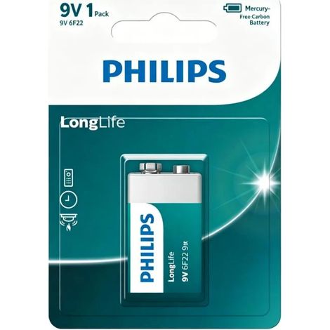 Pile Lipps 9V non rechargeable pour multimètres, détecteurs, instruments et microphones. (1/3)