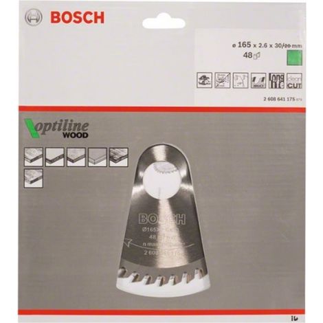 Hoja de sierra circular Optiline Wood 165 x 30 x 26 mm 48 BOSCH 2608641175