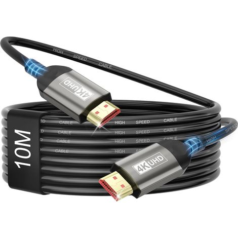 Câble HDMI 4K 10Meter, Câble HDMI 2.0 avec ARC UHD HDR 3D High Speed 18Gbps Ethernet, pour Barre de Son TV Blu-Ray Beamer Laptop TV PS4/PS5 Console PC Monitor (1/5)