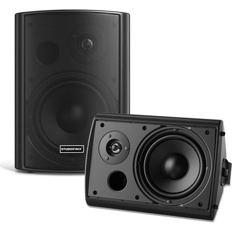 5.25" 300W Bluetooth 5.1 Waterproof Multi Speaker Sync Remote Control IR Indoor/Outdoor Patio Garage Home Garden (501BLE, Black, Pair) (1/5)