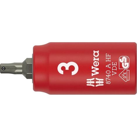 WERA Steckschlüsseleinsatz 8740 A VDE HF 1/4 ″Schlüsselweite 3 mm Länge 45 mm (1/4)