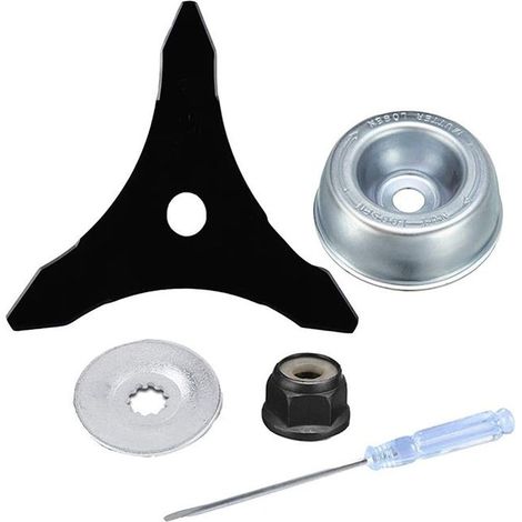 Brushcutter blade with lawnmower blade adapter accessory maintenance kit (1/5)