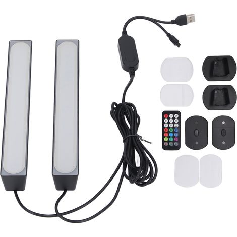 lampe de bureau-Barre lumineuse LED intelligente avec télécommande et contrôle APP – Éclairage ambiant RGB à changement de couleur, pour TV et décoration (2 en 1) – Mode musique et scènes – Compatible (1/4)