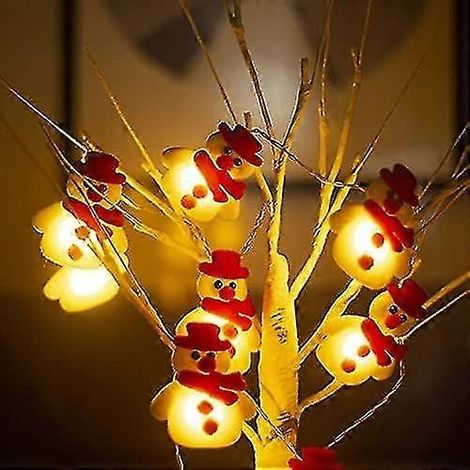 Guirnalda de luces navideñas con forma de muñeco de nieve, decoración navideña de 3 m con 20 luces LED y 2 modos de iluminación. Guirnalda de luces con forma de muñeco de nieve para Navidad, hogar, ja (1/4)