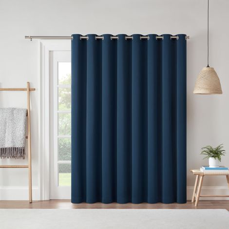 Rideau occultant Extra Large à œillets pour Porte de terrasse coulissante, Indigo, 213,4 x 254 cm (1/5)