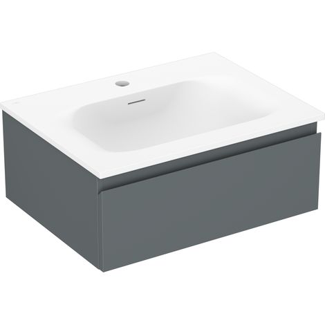 Mexen Orio Badezimmerschrank 60 cm mit Waschbecken Vela, 1 Schublade, Graphit Matt/Weiß Matt - 91A10-06023-1-BF66-W23M01 (1/5)