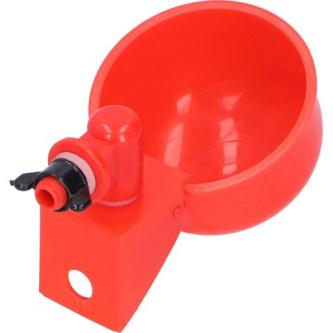 Lot de 2 abreuvoirs automatiques rouges en plastique pour volailles (pigeons, oiseaux). (1/5)