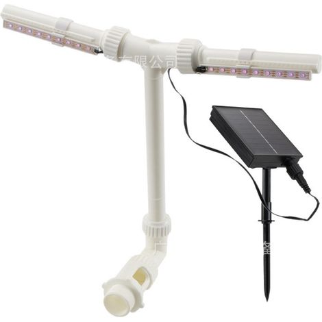 Chorros de piscina de doble cabezal, iluminación LED solar, adaptador de doble capa y boquillas ajustables. (1/5)