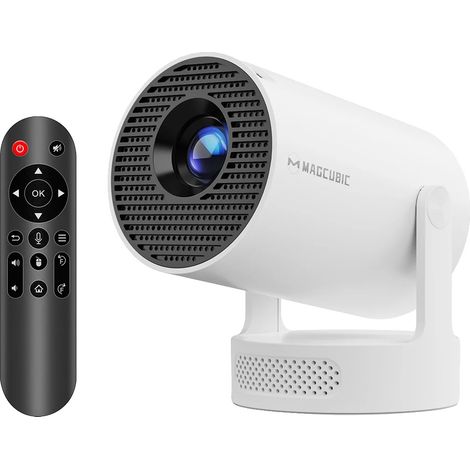 Proyector, compatible con 8K, diseño portátil, control remoto ProNewWhite-Voice, enchufe europeo (tipo C). (1/2)