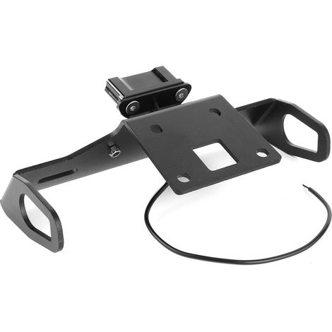 Support de plaque d'immatriculation arrière moto avec feu LED compatible KAWASAKI Z800 2013-2018, porte-plaque aluminium noir, éclairage plaque inclus (1/5)