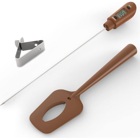 Filiyano-Spatule à bonbons avec thermomètre intégré et pince pour casserole – Spatule thermomètre numérique rapide pour la fabrication de bonbons (1/5)