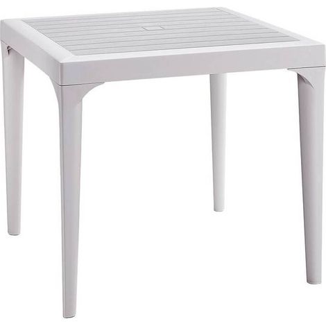 TAVOLO RESINA MALMO 80X80XH74CM BIANCO