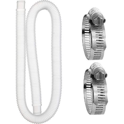 Ersatz-Poolschlauch, Poolschlauch, Schlauch für Aufstellpools, Ersatz-Poolfilterpumpenschlauch mit 2 Metallanschlussringen (1,5 m) (1/5)