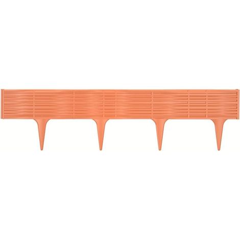 Frontera de cesped Prosperplast "Ibwi" para jardin de plastico 390 x 390 x 18,65 cm en color terracota