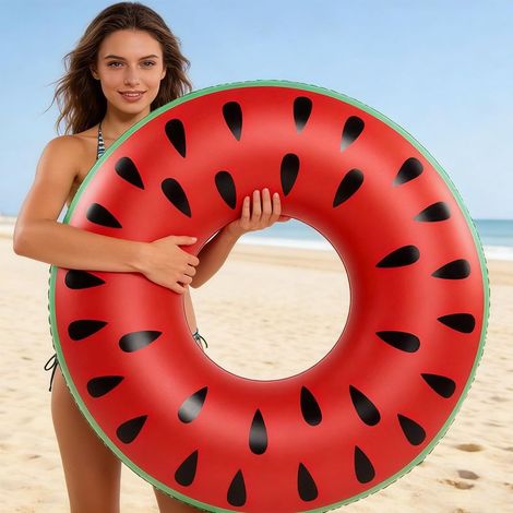 Anneau de Natation Adulte, Gonflable Anneaux de Natation Pastèque, Bouée Adultes Jouet Aquatique pour Vacances à la Plage et Fête d'Été à la Piscine (1/5)
