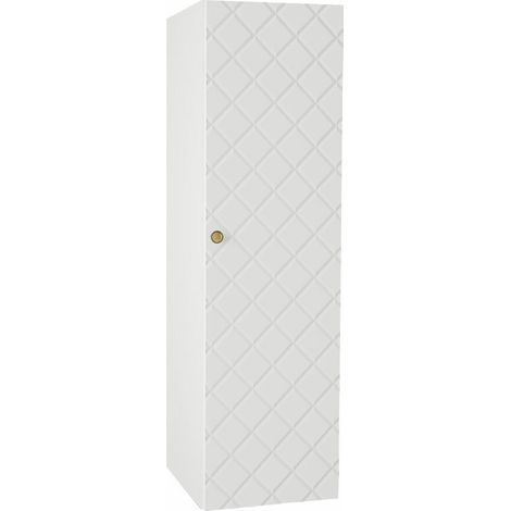 Armario colgante para baño Violitas, Blanco, Montada en la pared, Número de puertas: 1, 120x35x35cm, MDF, Aglomerado laminado, Número de cajones: 0