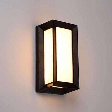 Lampe LED étanche moderne - idéale pour les hôtels, jardins, espaces extérieurs et terrasses - 1 unité, noire (1/4)