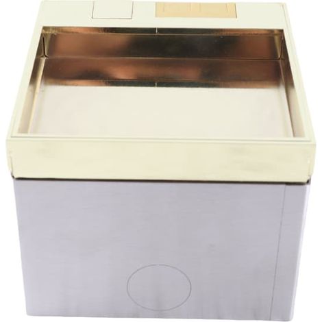 Prise de sol encastrée en or brossé 4000 W avec port réseau RJ45, 2 prises, hub d'alimentation au sol pour salon et bureau (1/5)