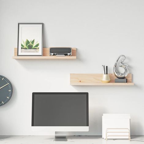 Wandregale 2 Stk. 50x11x9 cm Massivholz Kiefer (1/5)
