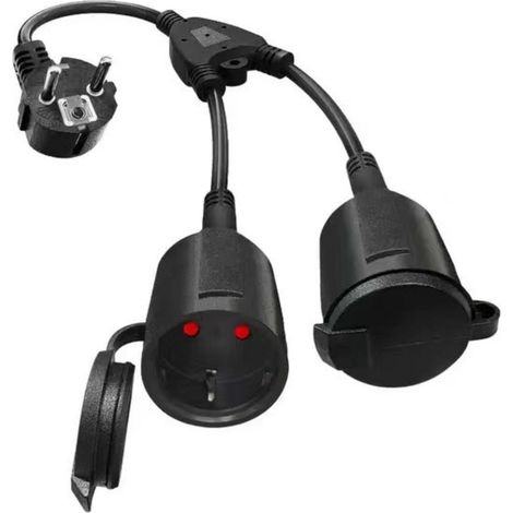 Prise Double - 16 A 250 V - IP44 Étanche - Pour Cuisine Bureau Intérieur Extérieur - 1 Pièce