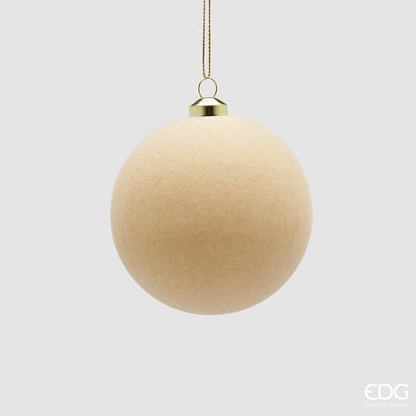 EDG Enzo De Gasperi Palline di Natale Velluto Cream Ø8 cm – Set 8 Pezzi (1/3)