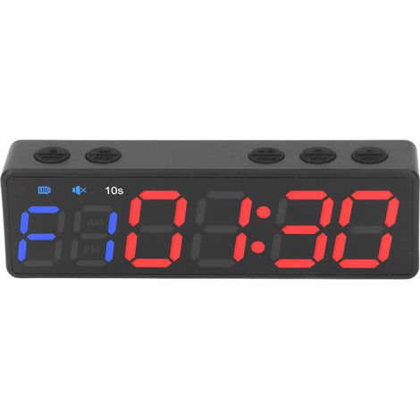 Minuteur de gym portable pour entraînement fractionné, grand écran numérique avec aimant puissant intégré, bleu et rouge. (1/5)