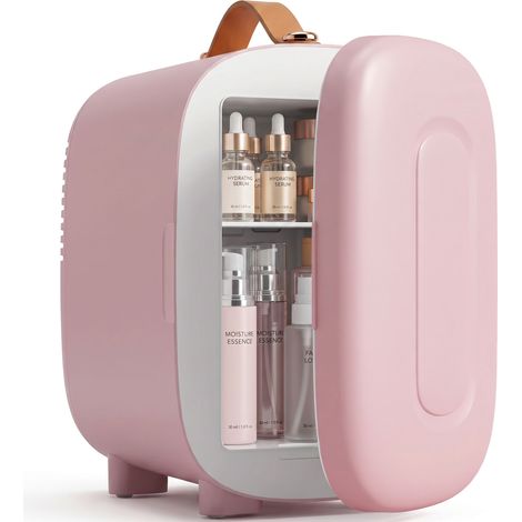 Mini réfrigérateur Kühlschrank Kühlschrank Beauty, 4 L Fassungsvermögen, 20,3 x 26,3 x 28 cm, Rosa (1/5)
