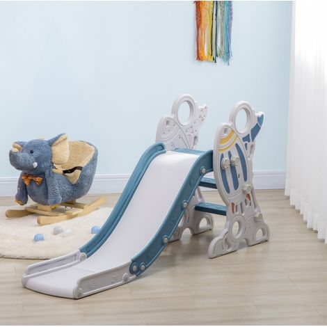 Tobogán para niños 1,5-3 años, diseño cohete, azul, 157 x 46,5 x 80 cm HAVRYA (1/5)