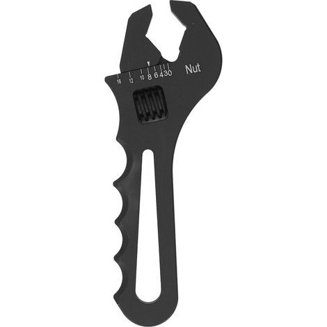 Clé de raccord AN3-AN16, clé légère réglable en aluminium, outil pour extrémité d'adaptateur de tuyau, noir (1/5)